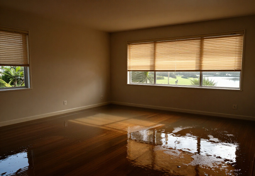 Water-damaged kitchen in Orchard Hills before cleanup